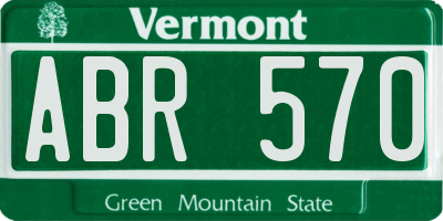 VT license plate ABR570