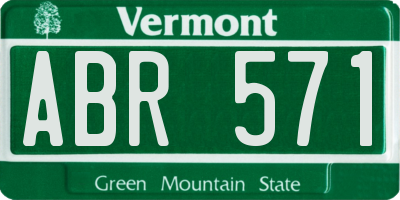 VT license plate ABR571