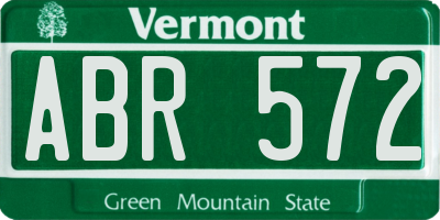 VT license plate ABR572