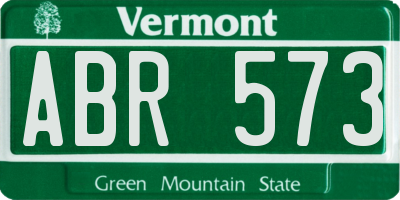 VT license plate ABR573