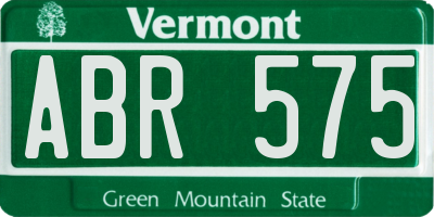 VT license plate ABR575