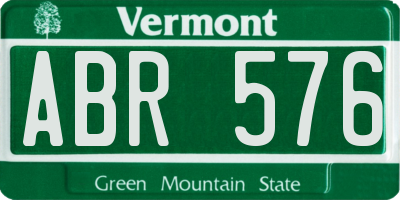 VT license plate ABR576