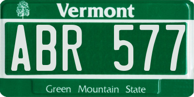 VT license plate ABR577