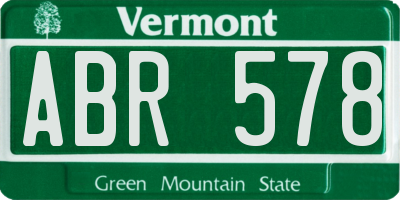 VT license plate ABR578