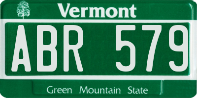 VT license plate ABR579