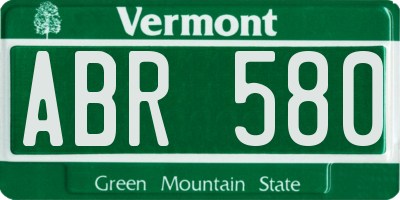 VT license plate ABR580