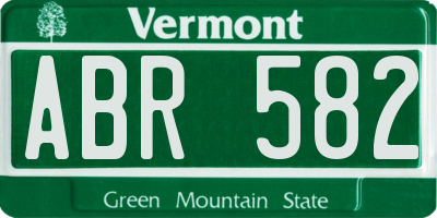 VT license plate ABR582