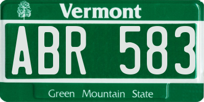 VT license plate ABR583