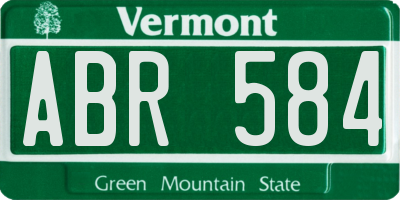 VT license plate ABR584