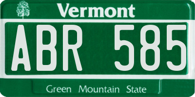 VT license plate ABR585