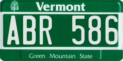 VT license plate ABR586