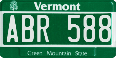 VT license plate ABR588