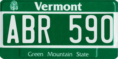 VT license plate ABR590