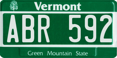 VT license plate ABR592