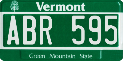 VT license plate ABR595