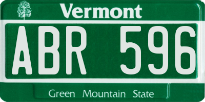 VT license plate ABR596