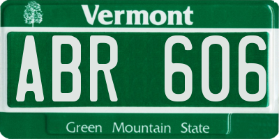 VT license plate ABR606