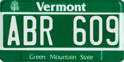 VT license plate ABR609