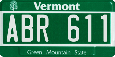 VT license plate ABR611