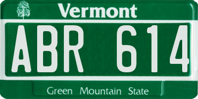 VT license plate ABR614