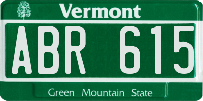 VT license plate ABR615