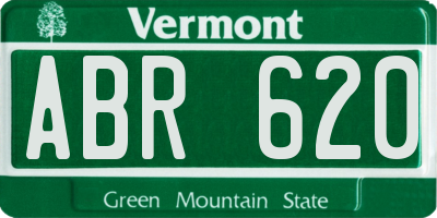 VT license plate ABR620