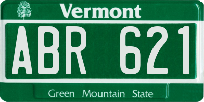 VT license plate ABR621