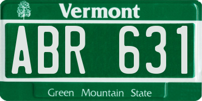 VT license plate ABR631