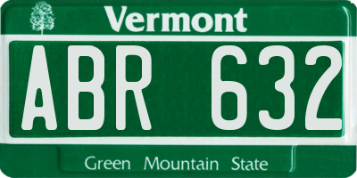 VT license plate ABR632