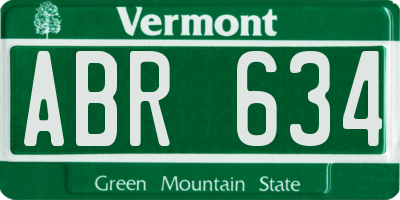 VT license plate ABR634