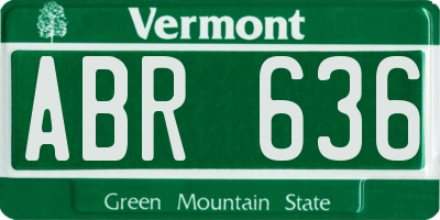 VT license plate ABR636