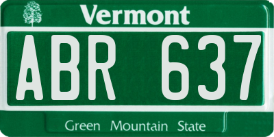 VT license plate ABR637