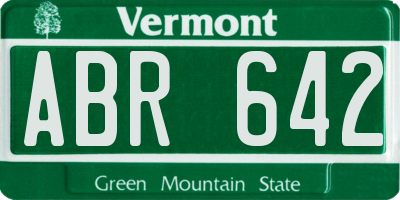 VT license plate ABR642