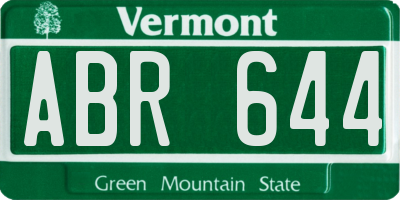 VT license plate ABR644