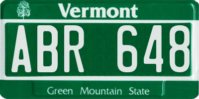 VT license plate ABR648