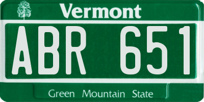 VT license plate ABR651