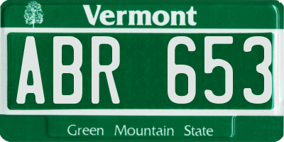 VT license plate ABR653