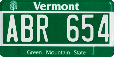 VT license plate ABR654