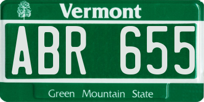 VT license plate ABR655