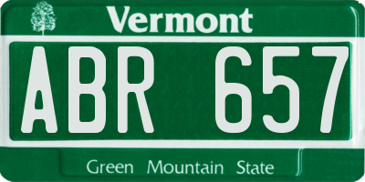 VT license plate ABR657