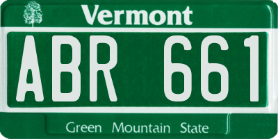 VT license plate ABR661