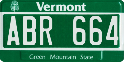 VT license plate ABR664