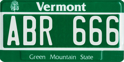 VT license plate ABR666