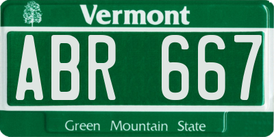 VT license plate ABR667