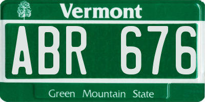 VT license plate ABR676