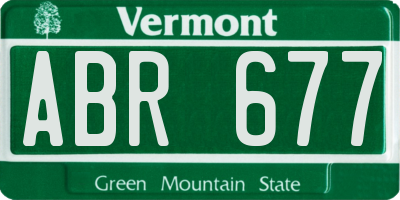 VT license plate ABR677