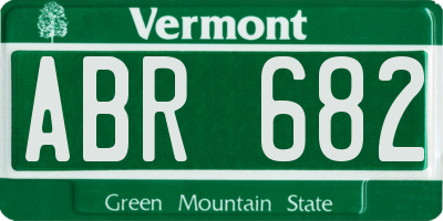 VT license plate ABR682