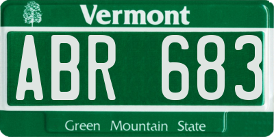 VT license plate ABR683