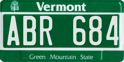 VT license plate ABR684