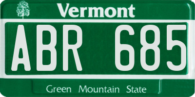 VT license plate ABR685